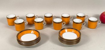 Set Ten Ginori Porcelain Demitasse Cups & Saucers