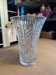 Large Waterford Cut Glass Trumpet Form Vase