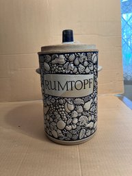 Interesting German Stoneware Lidded Rum Cannister 'Rumtopf'