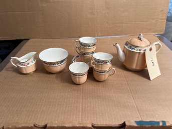 Estate Group Unmarked Continental Painted Porcelain Partial Tea Service