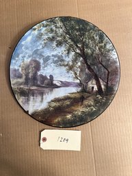 Large Limoges Hand Painted Pictorial Charger, Signed 'Ravaun'