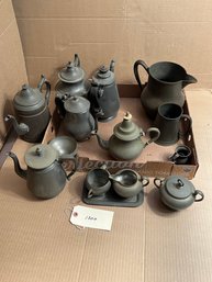 Large Estate Group Continental & Other Assorted Pewter Wares, Mostly Holloware