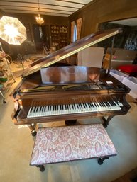 Vintage Etsy Mahogany Case Baby Grand Piano, Companion Bench