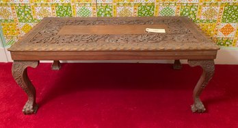Near Eastern Carved Hardwood Low Table