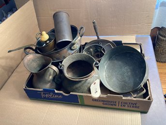 Large Estate Group Eleven Copper/Brass Cooking Wares