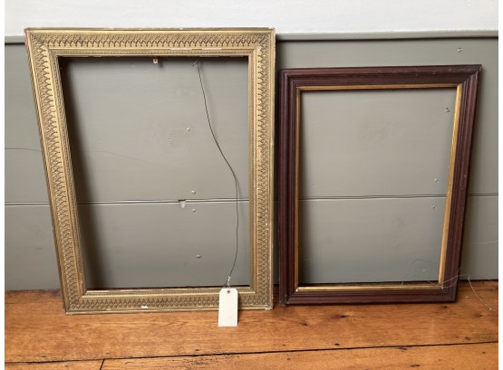 Two Estate Picture Frames, Intricate Detailed Gilded Frame & Gilt Lined Walnut Frame