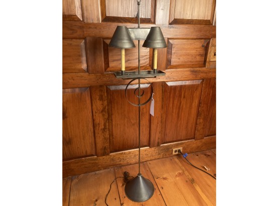 Wrought Iron & Tole Two Branch/Light Standing Lamp
