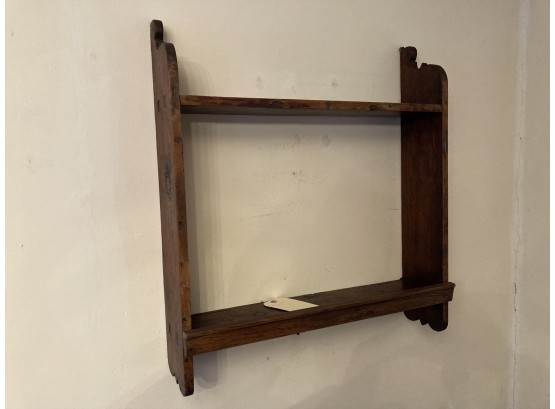American Country Stained Pine Two Tier Hanging Shelf, 19th C.