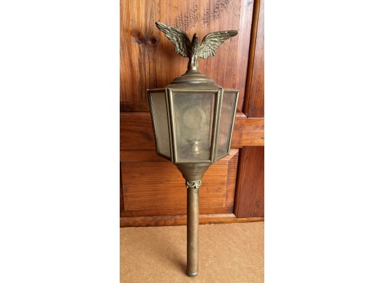 Vintage Brass Coach Style Lamp, Eagle Finial