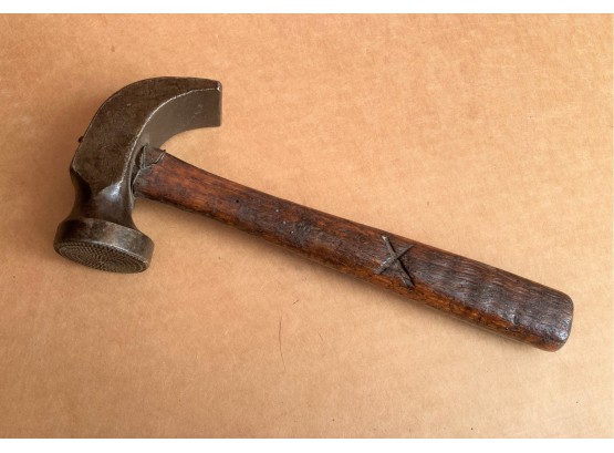 Interesting Antique Hammer With Serrated Head, Possibly Metalworker's Tool