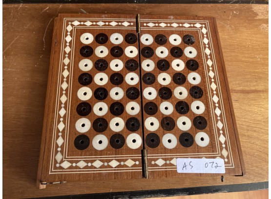 Interesting Small Exotic Wood & Inlaid Folding Game Board, 19th C.