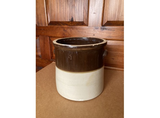 Vintage Brown/White Four Gallon Stoneware Crock