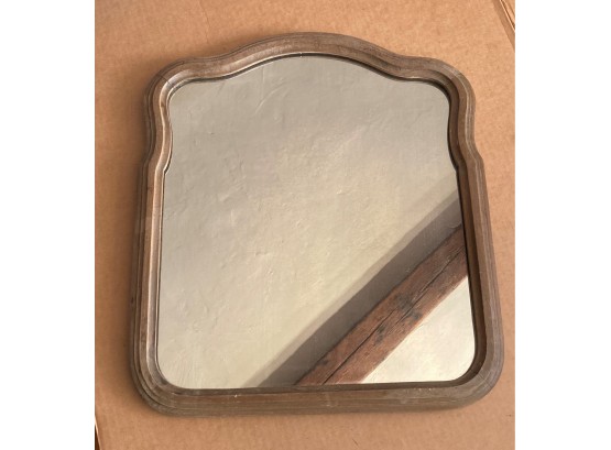 Vintage Small Molded Wood Shaped Frame Wall Mirror