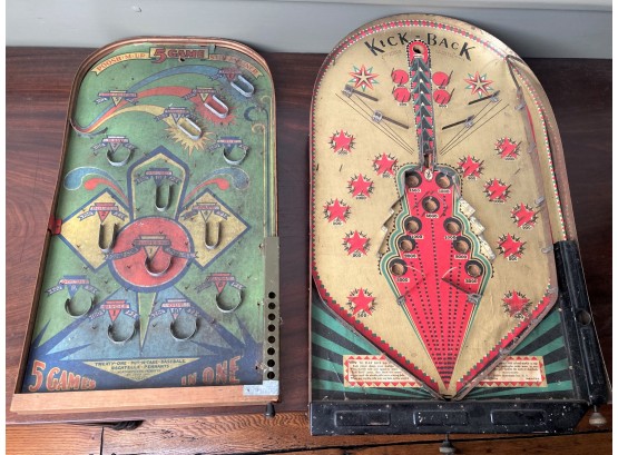 Two Vintage Table Top Miniature Pin Ball Games