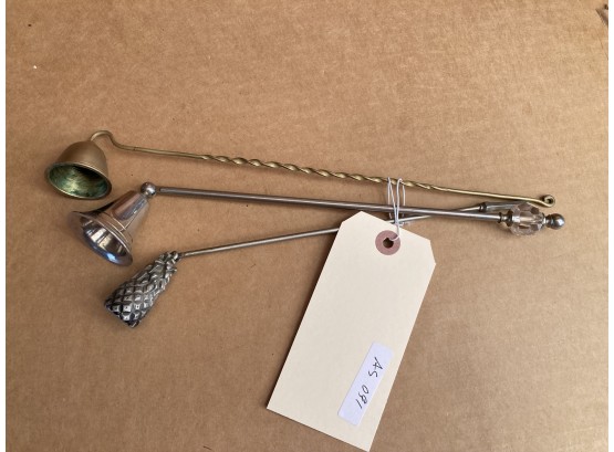 Estate Group Three Interesting Long Handled Candle Snuffers