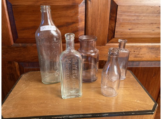 Estate Group Five Early Glass Bottles
