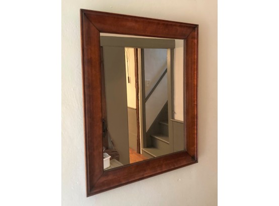 Nice Antique Stained Birch Framed Wall Mirror