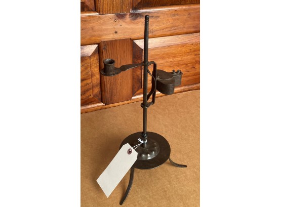 Wrought Iron Tripod Base Adjustable Table Top Betty Lamp