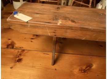 American Country Pine Bench, One Sided, Bootjack Supports, 19th C.