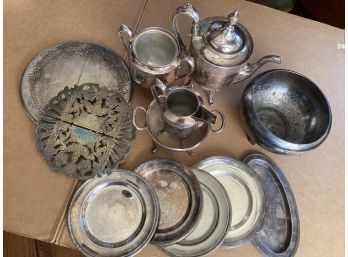 Estate Group Twelve Assorted Silver Plated Wares