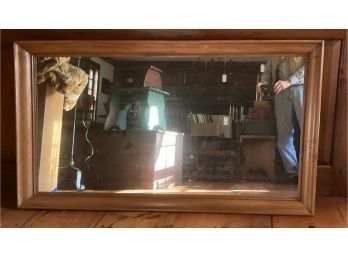 Large Rectangular Molded Wood Framed Over-mantle Mirror