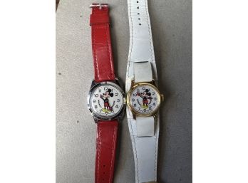 2x Disney Mickey Mouse Character Watch Lot