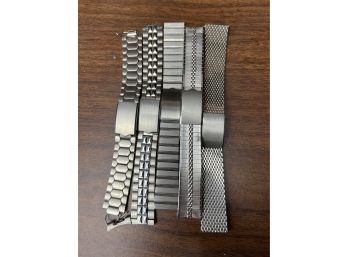 5x Vtg Stainless Steel Watch Bracelets Bands