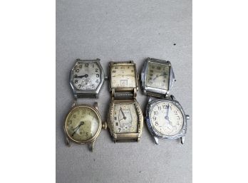 6x Deco Elgin Wristwatch Lot