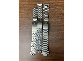 3x Bulova Accutron Watch Bracelet Band Stainless Steel