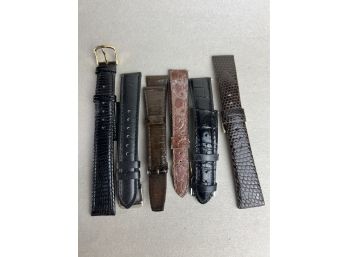 6x Vintage Leather Watch Strap Lot