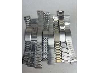 8x Vintage Stainless Steel Watch Bracelets