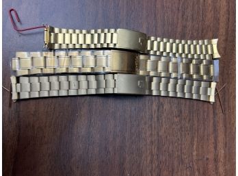 3x Pulsar Gold Tone Watch Bracelet Band