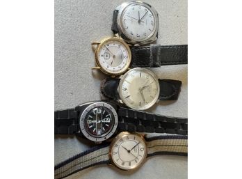5x Timex Watches- Electric, Quarts, Manual, And Diver