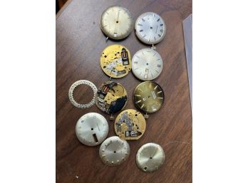 7x Bulova Accutron Watch Movements And Dials Parts