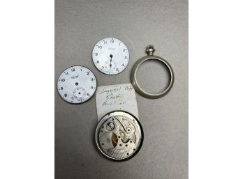 Ingersol Reliance Pocket Watch Parts, Dials, Movement