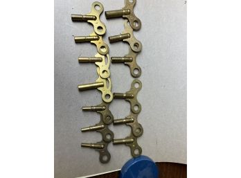Brass Clock Keys 1-11, 13, 14, 16