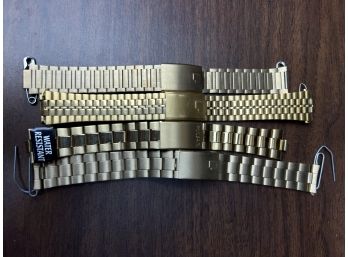 4x Pulsar Gold Tone Watch Bracelet Band