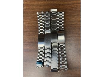4x Vtg Stainless Steel Watch Bracelets Bands