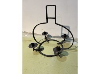 Antique Wrought Iron Hanging Candle Chandelier