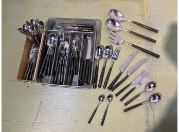 Vintage Wrought Steel Cutlery Set- Knives Forks Spoons Ladles