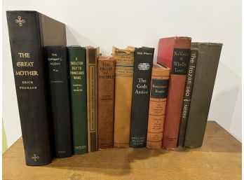 11x Antique Book- Neuman, Finnegans Wake, Fruit Of The Tree, Web And The Rock, Gods Arrive