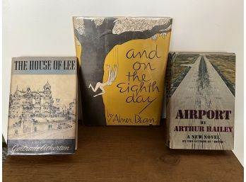 3x Vintage Hardcover Book- The House Of Lee, And On The 8th Day, Airport By Arthur Hailey