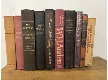 10x Antique Hardcover Book- Thomas Wolfe, WH Auden, Jane Austen, Anais Nin