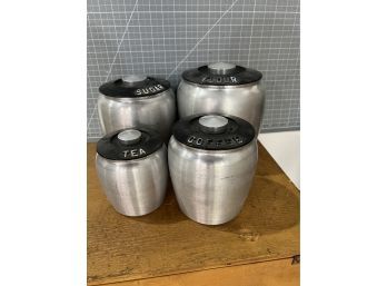Aluminum Sugar Flour Tea Coffee Cannister Set Storage
