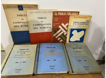 7x French/Italian Science And Language Books