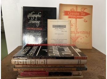 9x Books- Calligraphy, Handwriting, Italic Manual And Guides
