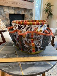 Cat Sewing Basket With Pockets