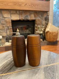 Vintage Wood Salt And Pepper Shakers - Set Of 2