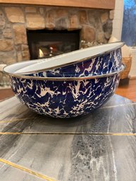Vintage Enamel Bowls - Set Of 2