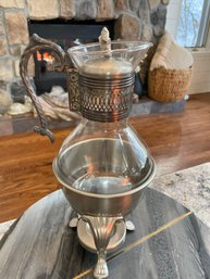 Vintage Silver And Glass Coffee/Tea Carafe